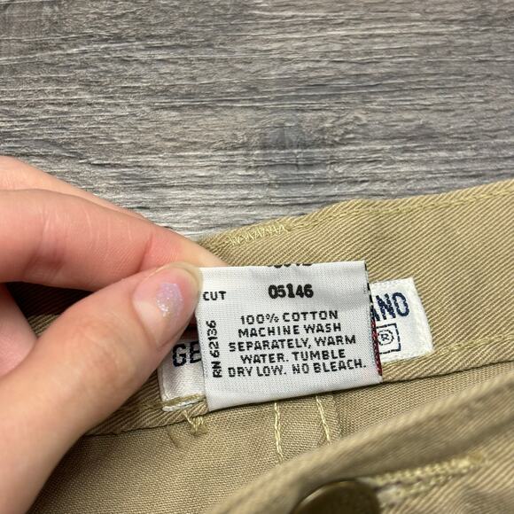 Vintage 80s 90s Guess Georges Marciano Tan Green Womens 26" Denim Mini Skirt USA - Picture 4 of 10